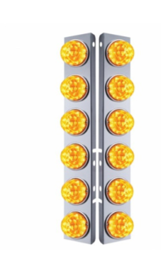 Stainless Front Air Cleaner Bracket With 12X 17 LED Reflector Watermelon Lights For Peterbilt