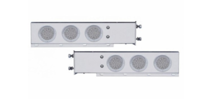 3-3/4" Bolt Pattern Stainless Spring Loaded Light Bar With 6X 36 LED 4" Lights (Pair)