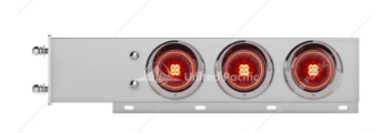 3-3/4" Bolt Pattern Chrome Spring Loaded Light Bar With 6X 4" 13 Red LED Abyss Lights (Pair)
