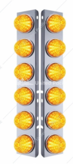 Stainless Front Air Cleaner Bracket With 12X 17 LED Beehive Lights For Peterbilt