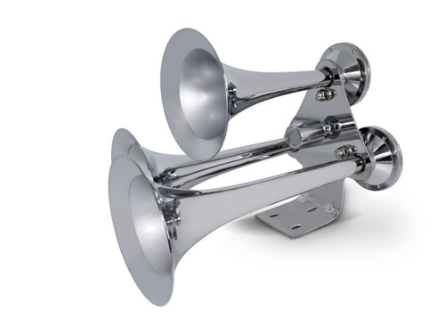 3 TRUMPETS AIR POWERED TRAIN HORNS – CHROME
