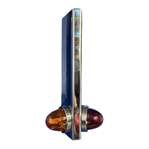 Stainless Filter Light Panel (1) Watermelon Light Hole per side - KW T680, T880, T990 and PB 579. Fits Peterbilt/Kenworth/Freightliner)