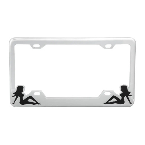 Chrome Plated Steel Frame With Wide Bottom & Black Painted Lady Figure Silhouettes-Grand General-60193