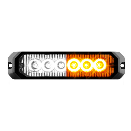 5" Medium Rectangular LED Strobe Light - White & Amber/Clear-Grand General-81819