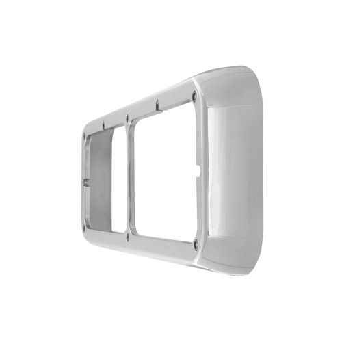 Dual Rectangular Headlight Bezel For Peterbilt, Kenworth & Freightliner - Chrome-Grand General-87591