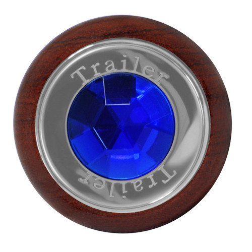 Trailer Script Air Valve Control Knob With Crystal - Blue (Large Rosewood)-Grand General-95911