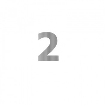 3" Chrome Plated Steel Number '2' Cut Out