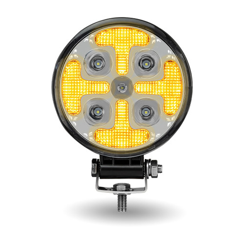 Round High Powered Combo LED Worklight with Amber Strobe - 1800 Lumens-Trux-TLED-U114
