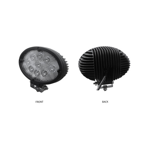 Universal White Oval Work Light - Clear Lens - Black Housing (9 Diodes) - 900 Lumens-Trux-TLED-U7