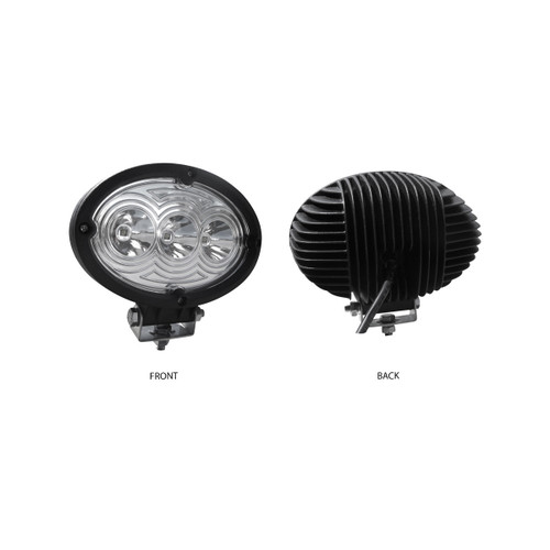 Universal White Cree Oval Work Light - Clear Lens - Black Housing (3 Diodes) - 2700 Lumens-Trux-TLED-U8