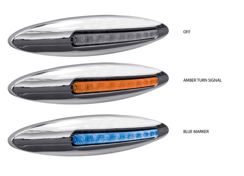 6" Slim Marker Dual Flatline Amber/Blue LED (9 Diodes)-Trux-TLED-FX80
