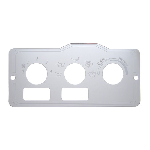 Peterbilt Stainless A/C Control Plate - 2 Square Openings-United Pacific-47999