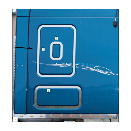 Freightliner Cascadia Upper Inset & Sleeper Vent Trims - Upper Sleeper Inset Trims