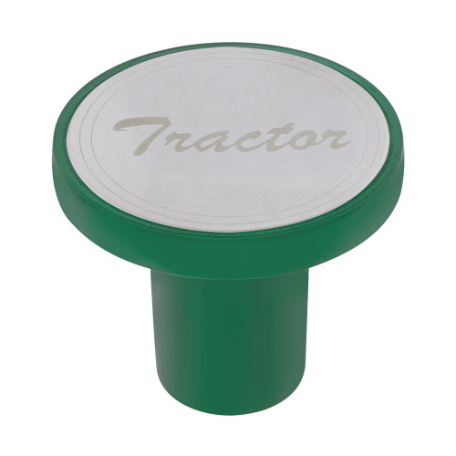 "Tractor" Aluminum Screw-On Air Valve Knob W/ Stainless Plaque - Emerald Green-United Pacific-22980