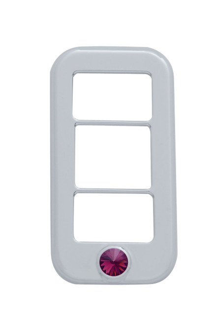 Rocker Switch Cover w/ 3 Openings w/ Purple Diamond For Freightliner (3 Pack)