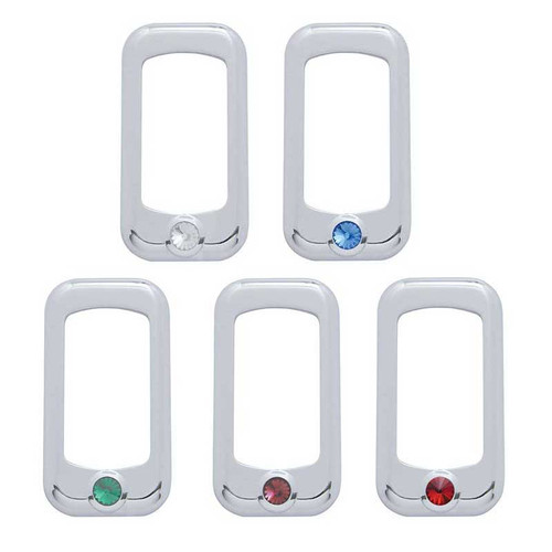 Rocker Switch Trim For Peterbilt/ Kenworth w/ Green Diamond (Card of 3)