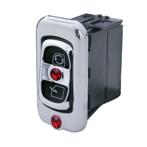 Rocker Switch Trim For Peterbilt/ Kenworth w/ Red Diamond (Card of 3)