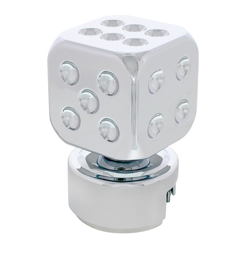 Chrome Dice 13/15/18 Speed Gearshift Knob w/ Adapter