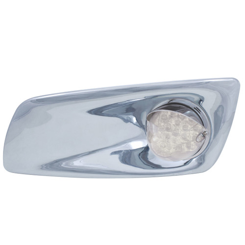 Bumper Light Bezel W/19 LED Refl. Light & Visor For 2007-17 KW T660-Driver -Amber LED/ Clear Lens