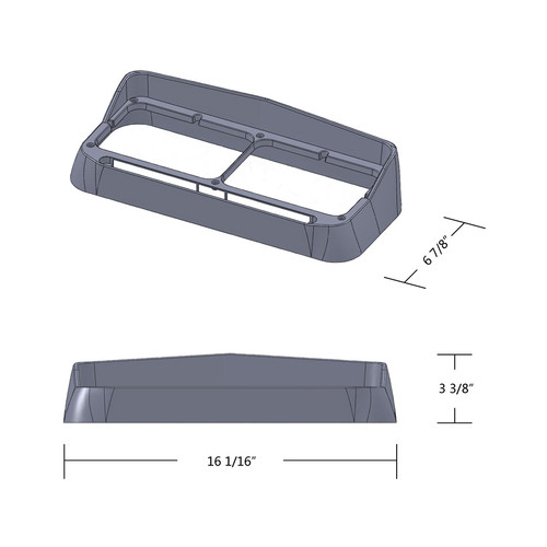 Rectangular Dual Headlight Bezel w/ Visor - LED Cutout