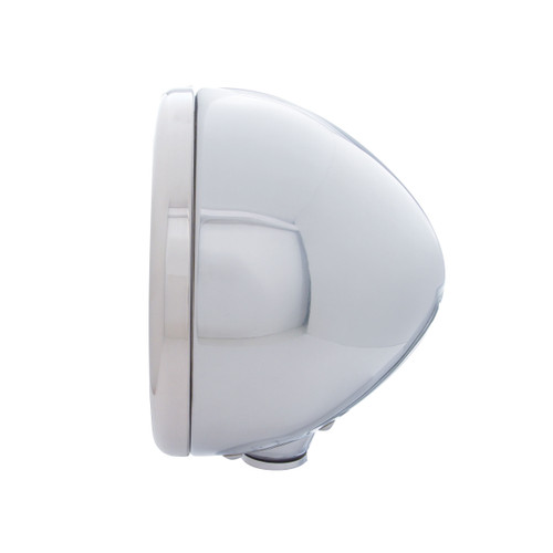 Stainless Steel Classic Headlight 6014 Bulb & Turn Signal - Amber Lens