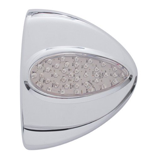 39 LED Teardrop Headlight Turn Signal Light Cover For Peterbilt - Amber LED/Clear Lens