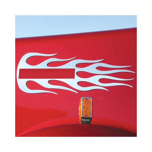 Stainless Hood Emblem Accent Flame For All Kenworth Models