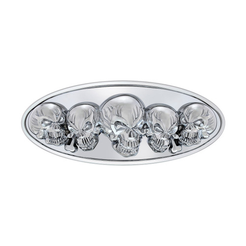 Chrome Oval Emblem - 3D Skull