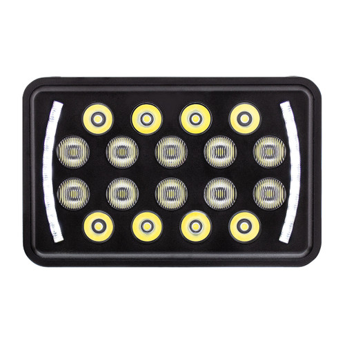 18 High Power 4"X 6" LED Rectangular Light With Position Light - Black