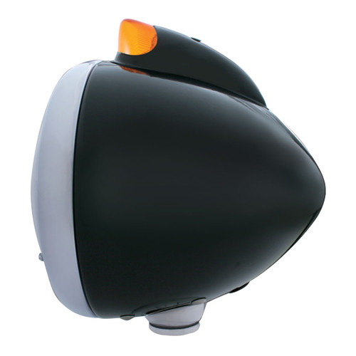 Black Guide 682-C Headlight 6014 & Original Style LED Signal - Amber Lens