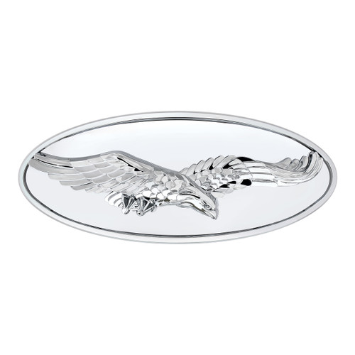 Chrome Oval Emblem - 3D Eagle