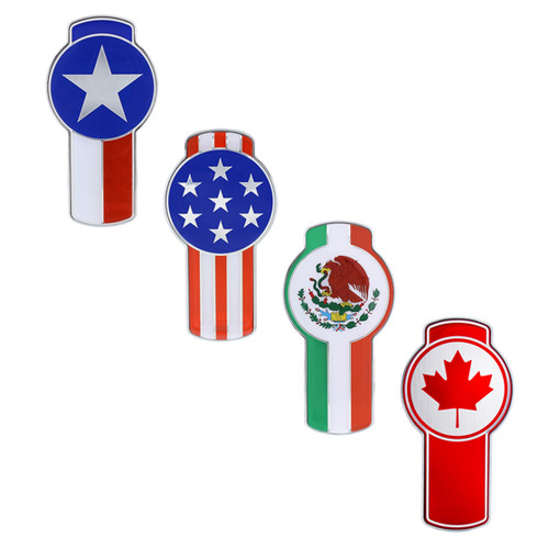 Chrome Die Cast Mexico Flag Emblem