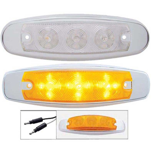 12 LED Rectangular Clearance/Marker Light - Amber LED/Amber Lens United Pacific 38610
