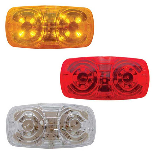 12 LED Rectangular Clearance/Marker Light - Amber LED/Amber Lens