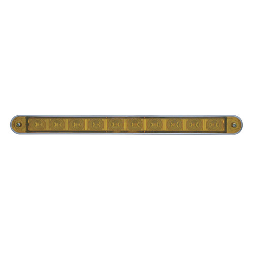 10 LED 9" Turn Signal Light Bar w/ Bezel - Amber LED/Amber Lens