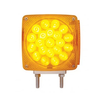45 LED Double Stud Double Face Turn Signal Light (Passenger) - Amber & Red LED/Amber & Red Lens