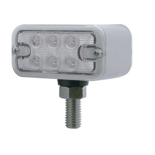 6 LED Dual Function T Mount Double Face Light W/ No Bezel - Amber & Red LED/Amber & Red Lens
