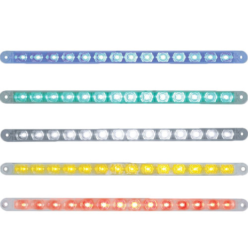 14 LED 12" Auxiliary strip Light - Amber LED/Chrome Lens