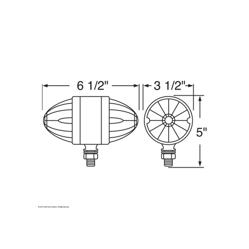 17 LED Watermelon Double Face Light - Amber & Red LED/Amber & Red Lens United Pacific 32326