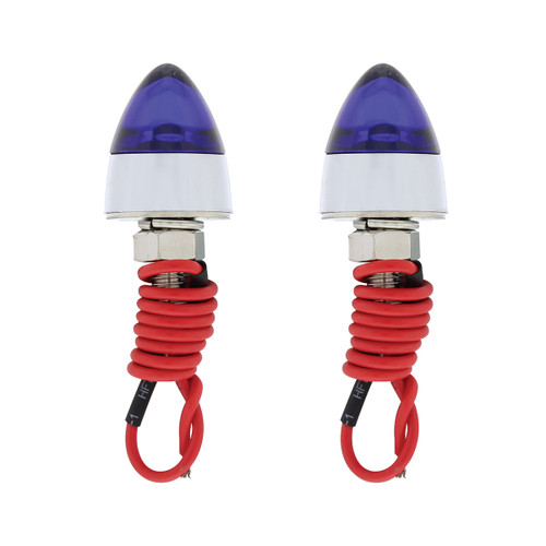 LED Bullet License Plate Fastener - Blue (2 Pack)