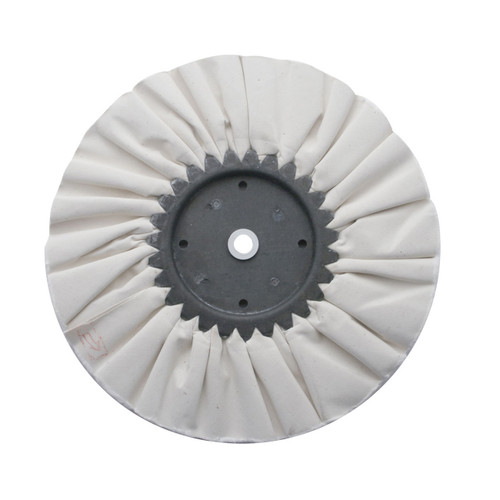 6" White Treated Airway Buff - 5/8" & 1/2" Arbor