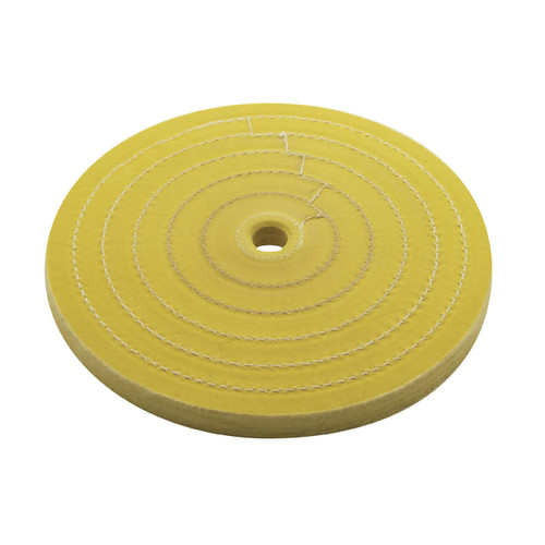 6" Yellow Treated Muslin Buff - 5/8" Arbor