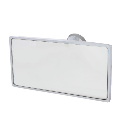 Rectangular Chrome Plated Aluminum Interior Rear View Mirror With Glue-On Mount