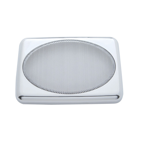 Chrome 7" X 4-7/8" Speaker Cover For Various Peterbilt Models, Snap-On