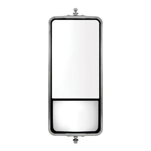 7" X 16" Stainless West Coast Mirror W/ Convex Lower Mirror - Non Heated