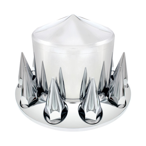 Chrome Pointed Rear Axle Cover w/ 33mm Spike Thread-on Nut Cover