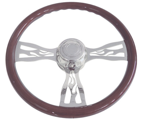 18" Flame Steering Wheel w/ Hub - Freightliner 1989-July 2006