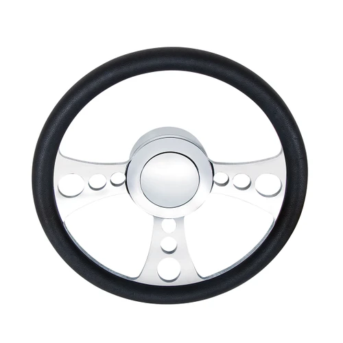 Chrome Aluminum 3-Bolt Hub Adapter for 9-Screw Steering Wheel