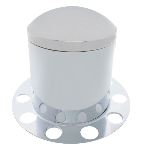 Chrome Dome Rear Axle Cover 3PC Kit w/ 1 1/2" Nut Cover - Steel Wheel