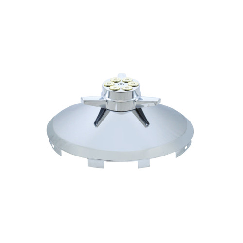 Universal Chrome Front Hub Cap w/ Gun Cylinder Spinner - 7/16" Lip